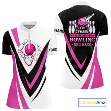 Load image into Gallery viewer, Custom Funny Bowling shirts for Women I'm not swearing, I'm using my bowling words Pink bowl shirts NQS11547