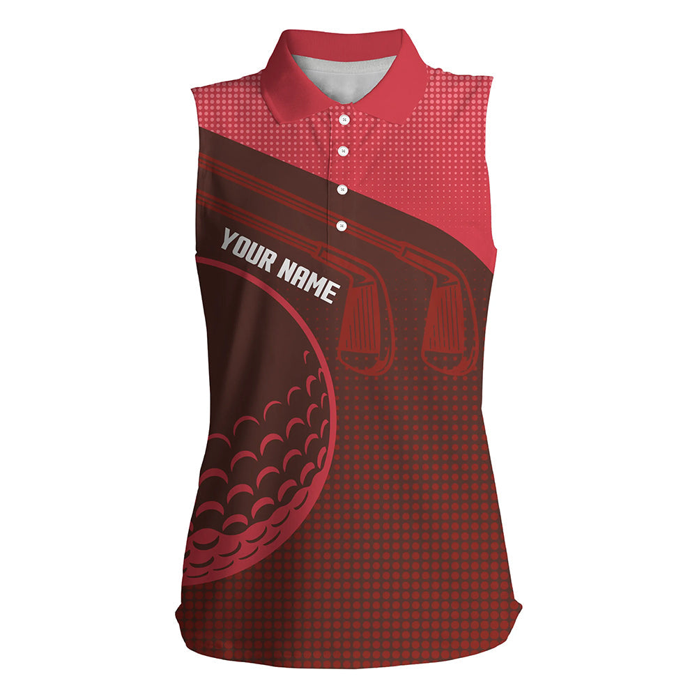 Personalized Multi-Color sleeveless Golf Polo Shirts For Women, Golf Outfits For Ladies NQS7544