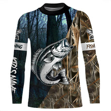 Load image into Gallery viewer, Largemouth Bass Fishing Camo Custom UV Protection Long sleeve fishing shirts Personalized Fishing Gift NQS394