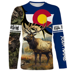 Colorado CO Elk Hunting camo Customize Name 3D All Over Printed Shirts, Personalized hunting Gift NQS2142