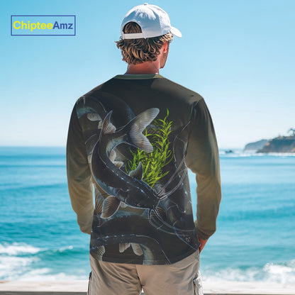 Personalized Catfish Fishing jerseys, Catfish scales long sleeve fishing shirts uv protection NQS10332