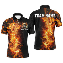 Load image into Gallery viewer, Flame Skull Black Bowling Shirts For Men Custom Team Bowling Jerseys, gift for bowlers NQS8369