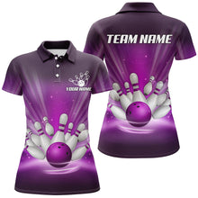 Load image into Gallery viewer, Purple light Bowling Polo, Quarter Zip Shirts For Women Custom Bowling Team League Uniform NQS8818