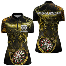 Load image into Gallery viewer, Personalized Yellow Lightning Thunder Storm Tiger Darts Shirts For Women Custom Dart Team Jerseys NQS9465