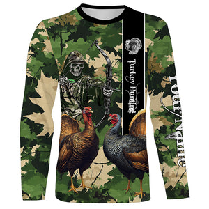 Turkey Hunting green camo Custom name 3D All over print hunting shirts NQS2271