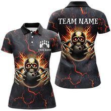 Load image into Gallery viewer, Custom Bowling Shirt for Women Personalized Skull Bowling Jerseys Bowling Team Polo, 1/4 Zip Shirts NQS8376