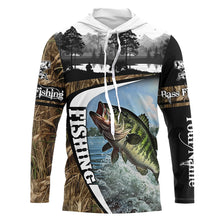 Load image into Gallery viewer, Largemouth bass fishing camo Custom UV protection long sleeves fishing shirt, fishing gifts NQS921