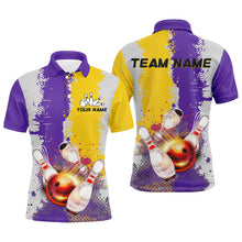 Load image into Gallery viewer, Yellow and Purple Camo Bowling Polo, 1/4 zip shirts Custom Team Men Bowling jerseys NQS8157