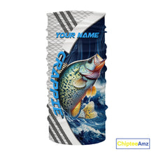 Load image into Gallery viewer, Blue and White Camo Crappie fishing Custom name sun protection Crappie fishing team jerseys NQS10555