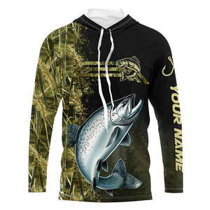 Salmon fishing camouflage Custom performance long sleeve Fishing Shirts, Salmon Fishing jerseys NQS9073