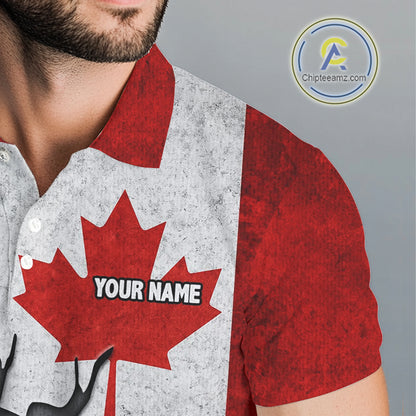 Vintage Canadian Flag broken golf ball Mens Golf polo shirts Custom patriotic Golf attire For Mens NQS10050