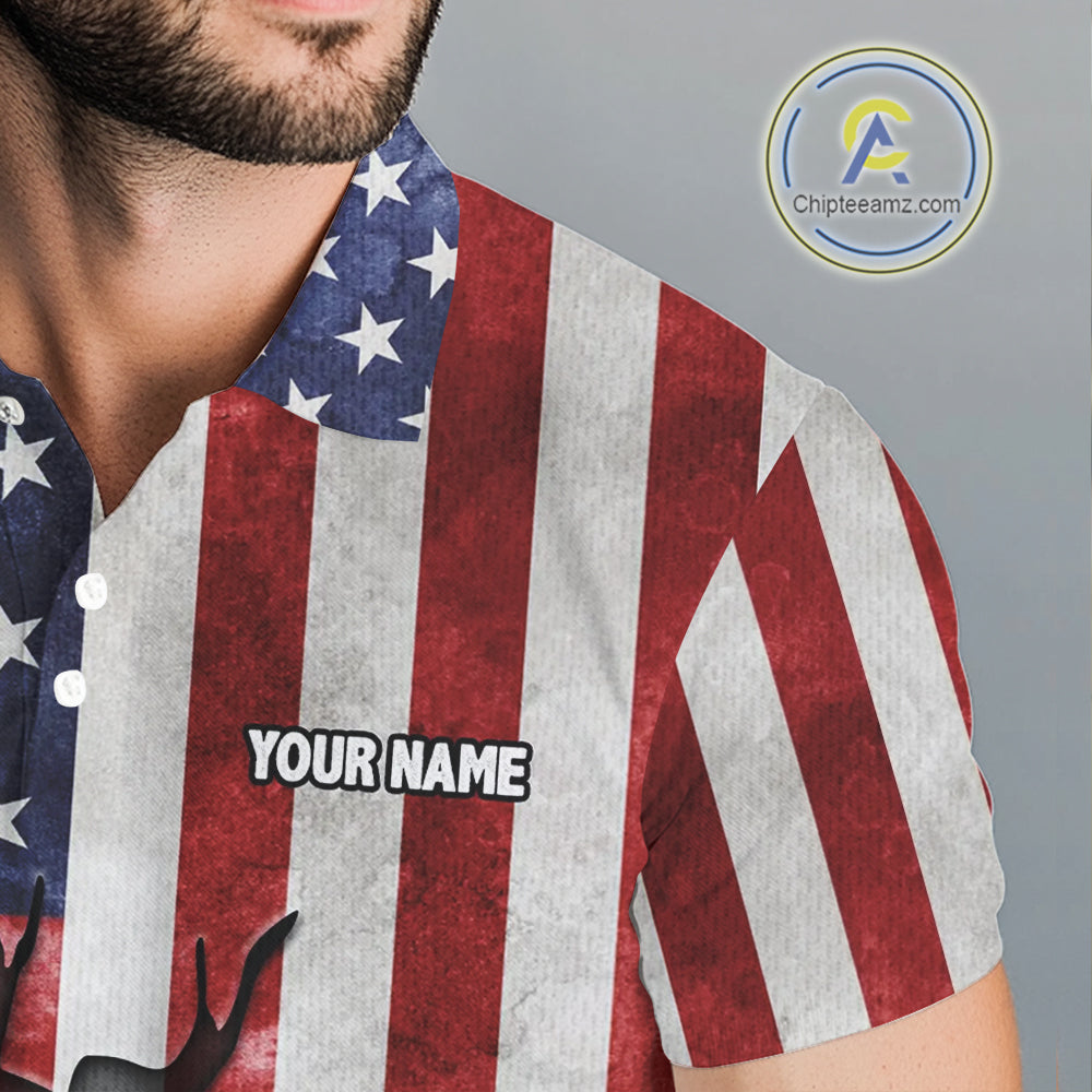 Vintage American Flag broken golf ball Mens Golf polo shirts Custom patriotic Golf attire For Mens NQS10051