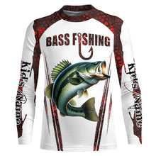 Load image into Gallery viewer, Bass fishing red camo Custom Name Funny Fishing Shirts UV Protection Gift For Fisherman NQS5111