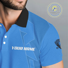 Load image into Gallery viewer, Mens golf polo shirts custom blue and black golf tops for men, best golf gifts NQS10062