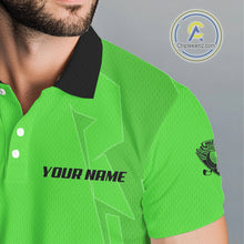 Load image into Gallery viewer, Mens golf polo shirts custom green and black golf tops for men, best golf gifts NQS10063