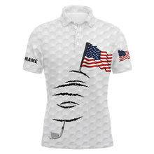 Load image into Gallery viewer, American flag golf club patriotic matching golf polos for couples Custom Valentine gift NQS3555