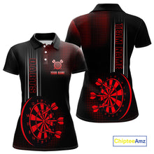 Load image into Gallery viewer, Personalized Black and Red Darts Shirt For Women Custom Dart Outfit Team Jerseys NQS10593