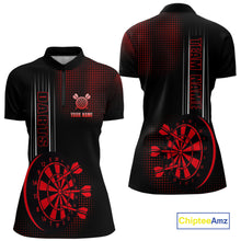 Load image into Gallery viewer, Personalized Black and Red Darts Shirt For Women Custom Dart Outfit Team Jerseys NQS10593