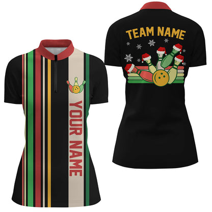 Retro Bowling shirt for Women Custom Funny Christmas Team Bowling League Jersey Ladies Christmas Gifts NQS8853