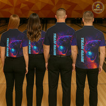 Load image into Gallery viewer, Colorful Panther Bowling Jerseys Bowling Shirt for Women Custom Bowling Team shirts for bowlers NQS11186