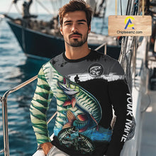 Load image into Gallery viewer, Musky fishing scales customize performance long sleeves Fishing shirts, Muskie fishing jerseys NQS5655