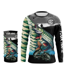 Load image into Gallery viewer, Musky fishing scales customize performance long sleeves Fishing shirts, Muskie fishing jerseys NQS5655