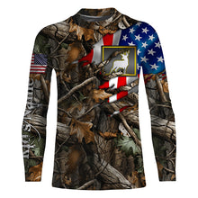 Load image into Gallery viewer, Deer hunting camo American flag patriotic custom name deer hunting all over printed shirts NQSD52