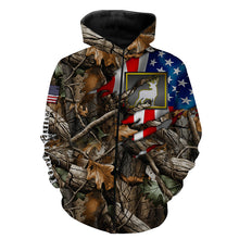 Load image into Gallery viewer, Deer hunting camo American flag patriotic custom name deer hunting all over printed shirts NQSD52