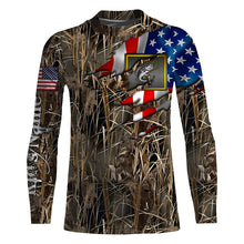 Load image into Gallery viewer, Bass fishing camo American flag patriotic fishing custom name bass fishing apparel NQSD53