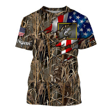 Load image into Gallery viewer, Bass fishing camo American flag patriotic fishing custom name bass fishing apparel NQSD53