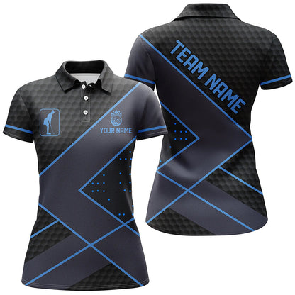 Black and Blue Womens golf polo shirts custom golf apparel for women, personalized ladies golf gifts NQS8000