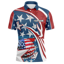 Load image into Gallery viewer, American Flag Mens Golf Polo Shirts Custom patriotic golf outfits men, personalized golf gifts NQS8205