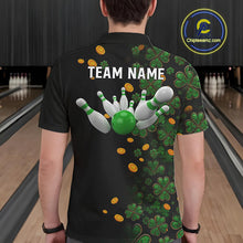Load image into Gallery viewer, Personalized Green Clover St Patrick's Day pattern Bowling Shirts For Men, Team Bowling Jerseys NQS11206