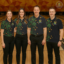 Load image into Gallery viewer, Personalized Green Clover St Patrick's Day pattern Bowling Shirts For Men, Team Bowling Jerseys NQS11206