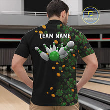 Load image into Gallery viewer, Personalized Green Clover St Patrick's Day pattern Bowling Shirts For Men, Team Bowling Jerseys NQS11206