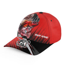 Load image into Gallery viewer, Walleye Fishing Baseball Angler Hat Cap, Personalized Walleye Fishing Gifts | Red NQS9337