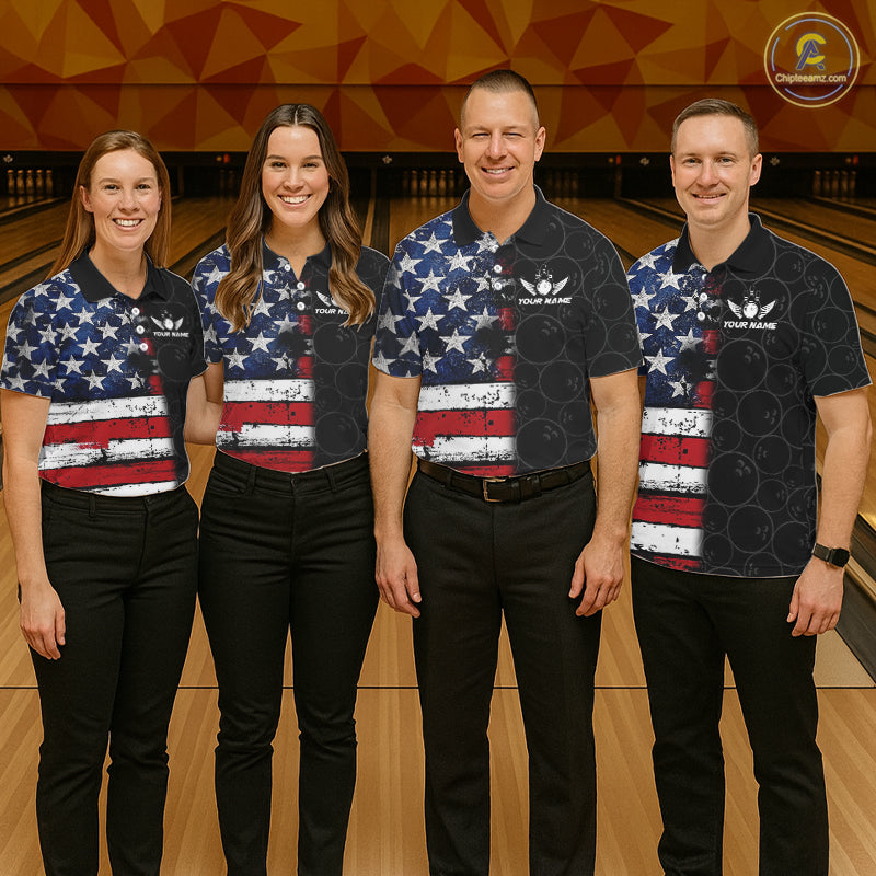 American Flag Eagle Bowling shirts for men Custom patriotic team bowling jerseys, gift for bowlers NQS11406