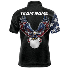 Load image into Gallery viewer, American Flag Eagle Mens Golf Polo Shirts Custom patriotic golf shirts for men, mens golf apparel NQS11407