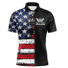 Load image into Gallery viewer, American Flag Eagle Mens Golf Polo Shirts Custom patriotic golf shirts for men, mens golf apparel NQS11407