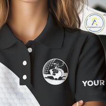 Load image into Gallery viewer, Golf Turkey Thanksgiving Women Polo Shirt Orange Pumpkin argyle pattern Custom Golf outfit For Ladies NQS10839