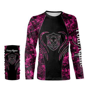 Wild boar hunting tattoo pink girl camo Custom Name 3D All Over Printed shirts, leggings NQSD71