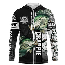 Load image into Gallery viewer, Ice fishing for crappie winter camo crappie ice fishing clothing Custom name performance fishing shirt NQS2596