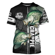 Load image into Gallery viewer, Ice fishing for crappie winter camo crappie ice fishing clothing Custom name performance fishing shirt NQS2596