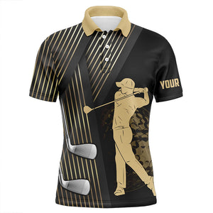 Black and gold matching golf polos for couples custom golf clubs team golf shirt, matching golf shirts NQS7258