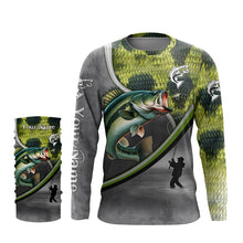 Load image into Gallery viewer, Largemouth Bass fishing scales personalized bass fishing shirts, sun protection fishing apparel NQS3294