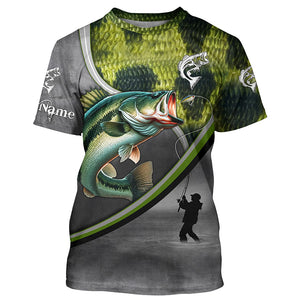 Largemouth Bass fishing scales personalized bass fishing shirts, sun protection fishing apparel NQS3294