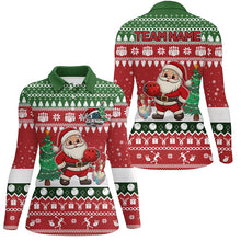 Load image into Gallery viewer, Funny ugly Christmas Santa Bowling Shirts For Women Custom Team Name Bowling Jerseys Xmas Outfit NQS8893