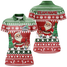 Load image into Gallery viewer, Funny ugly Christmas Santa Bowling Shirts For Women Custom Team Name Bowling Jerseys Xmas Outfit NQS8893