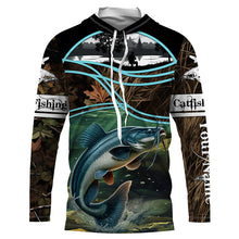 Load image into Gallery viewer, Giant catfish fishing team camo custom name UV protection fishing shirts NQSD85