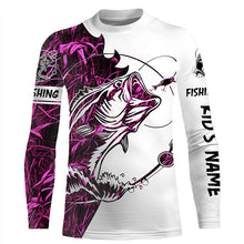 Load image into Gallery viewer, Pink camo Largemouth Bass fishing shirts for girl Long Sleeve personalized fishing shirt NQSD90